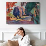 The Luxembourg Gardens by Henri Matisse - single-panel canvas displayed above a sofa
