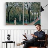 The Luxembourg Gardens. Monument to Shopin by Henri Rousseau - two-panel canvas displayed in a reading room