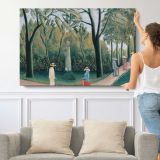 The Luxembourg Gardens. Monument to Shopin by Henri Rousseau - single-panel canvas shown with a person for scale