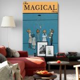 The Magical Story - Kids Reaching for Stars Illustration canvas wall art