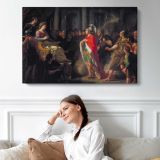 The Meeting of Dido and Aeneas by Sir Nathaniel Dance-holland - single-panel canvas displayed above a sofa