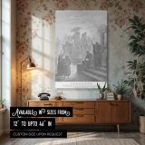 The Meeting of Isaac and Rebekah - Gustave Dore Genesis 24:65 Engraving canvas wall art