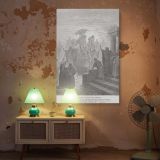 The Meeting of Isaac and Rebekah - Gustave Dore Genesis 24:65 Engraving canvas wall art - Image 5