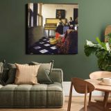 The Music Lesson (ca. 1662–1665) famous painting. BY Johannes VERMEER — room mockup view 15