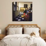 The Music Lesson (ca. 1662–1665) famous painting. BY Johannes VERMEER — room mockup view 17