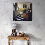 The Music Lesson (ca. 1662–1665) famous painting. BY Johannes VERMEER — room mockup view 1