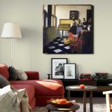 The Music Lesson (ca. 1662–1665) famous painting. BY Johannes VERMEER — room mockup view 22