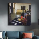The Music Lesson (ca. 1662–1665) famous painting. BY Johannes VERMEER — room mockup view 3