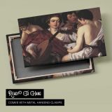 The Musicians by Caravaggio - canvas rear frame and hanging hardware