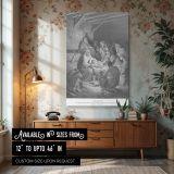 The Nativity - Birth of Christ Engraving by Gustave Dore canvas wall art
