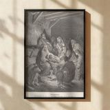 The Nativity - Birth of Christ Engraving by Gustave Dore canvas wall art - Image 2