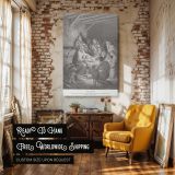 The Nativity - Birth of Christ Engraving by Gustave Dore canvas wall art - Image 3