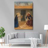 The Nativity - Mary, Joseph, and Baby Jesus in Sacred 15th-Century Scene By Zanobi Strozzi canvas wall art - Image 5