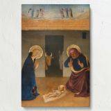 The Nativity - Mary, Joseph, and Baby Jesus in Sacred 15th-Century Scene By Zanobi Strozzi canvas wall art - Image 7