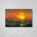 The Ninth Wave by Ivan Aivazovsky - single-panel canvas displayed above a console table