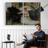 The North-west Passage by Bt Sir John Everett Millais - two-panel canvas displayed in a reading room