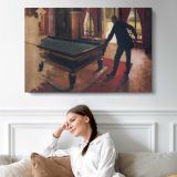 The Pianist at a Grand Piano by Gustave Caillebotte - single-panel canvas displayed above a sofa