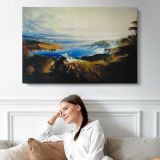 The Plains of Heaven by John Martin - single-panel canvas displayed above a sofa