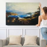 The Plains of Heaven by John Martin - single-panel canvas shown with a person for scale
