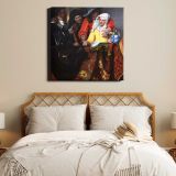 The Procuress (1656) famous painting. BY Johannes VERMEER — room mockup view 17