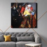 The Procuress (1656) famous painting. BY Johannes VERMEER — room mockup view 21
