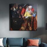 The Procuress (1656) famous painting. BY Johannes VERMEER — room mockup view 3