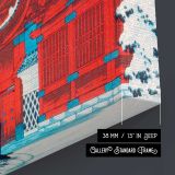 The Red Gate of Hongo in Snow - canvas surface and wrapped edge detail