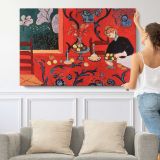 The Red Room (harmony in Red) by Henri Matisse - single-panel canvas shown with a person for scale