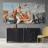 The Return of Neptune by John Singleton Copley — single-panel canvas above a sideboard