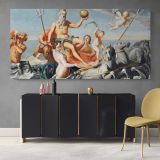 The Return of Neptune by John Singleton Copley — single-panel canvas above a sideboard