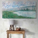 The Seine at Vetheuil by Claude Monet — single-panel canvas above a console table
