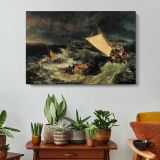 The Shipwreck by Joseph Mallord William Turner - single-panel canvas displayed above a console table