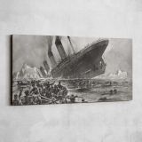 The Sinking of the Titanic by Willy Stower — single-panel canvas shown on a pale studio wall