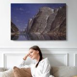 The Steamship by Adelsteen Normann - single-panel canvas displayed above a sofa