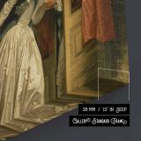 The Stolen Kiss by Jean-honore Fragonard - canvas surface and wrapped edge detail