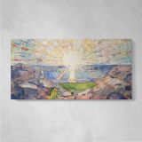 The Sun - Solen by Edvard Munch — single-panel canvas on a pale wall