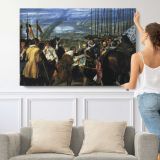 The Surrender of Breda by Diego Velazquez - single-panel canvas shown with a person for scale