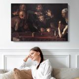 The Tooth Drawer by Caravaggio - single-panel canvas displayed above a sofa