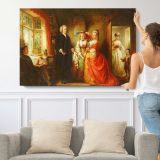 The Vicar of Wakefield by Abraham Solomon - single-panel canvas shown with a person for scale