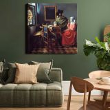The Wine Glass (ca. 1658 –1660) famous painting. Johannes VERMEER — room mockup view 15