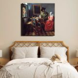 The Wine Glass (ca. 1658 –1660) famous painting. Johannes VERMEER — room mockup view 17
