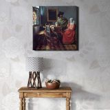 The Wine Glass (ca. 1658 –1660) famous painting. Johannes VERMEER — room mockup view 1