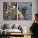 Therefore-i-will-remember-you-large by Daniel Gerhartz - multi-panel canvas displayed above a sofa