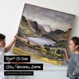 Thirlmere (1914) painting in high resolution by Paul Nash — room mockup view 4