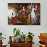 Three Ladies Adorning a Term of Hymen by Sir Joshua Reynolds - single-panel canvas displayed above a console table