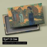 Three Tahitian Women Against a Yellow Background by Paul Gauguin - canvas rear frame and hanging hardware