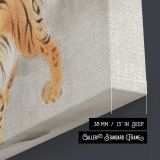 Tiger Japanese Ukiyo-e Art by Isen'in Hoin Eishin - canvas surface and wrapped edge detail