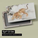Tiger Japanese Ukiyo-e Art by Isen'in Hoin Eishin - canvas rear frame and hanging hardware