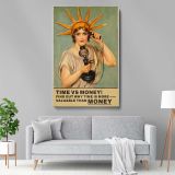 Time vs Money - Lady Liberty with Retro Phone Poster - Image 5