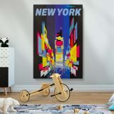 Times Square Lights - Vibrant Retro Geometry New York Poster - Image 2